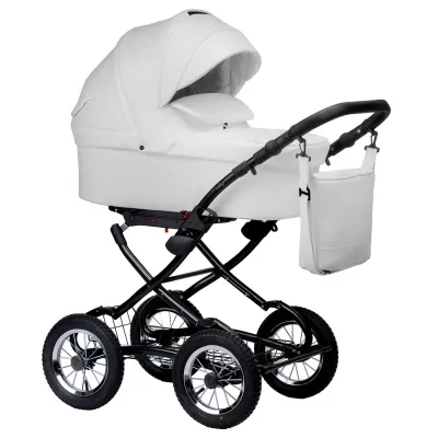 Коляска Indigo Barbara Eco Classic 2 в 1, Be 05, белая кожа