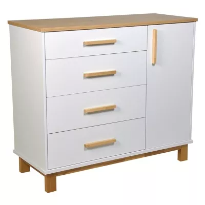 Комод Polini kids Simple 3403 Белый/Натуральный