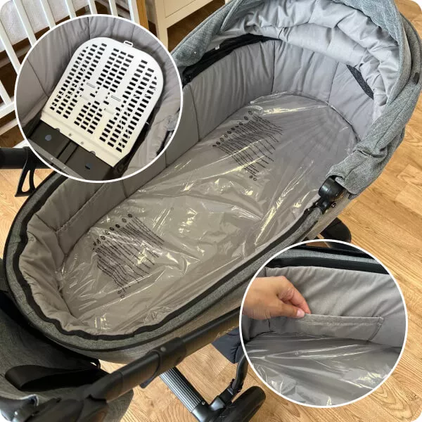 Подъёмный механизм позволяет регулировать спинку в люльке.